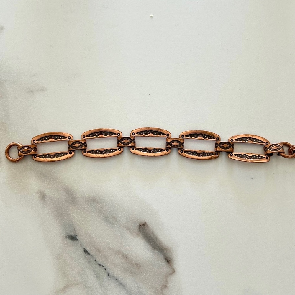 Vintage 1970's Copper Bracelet, Native American